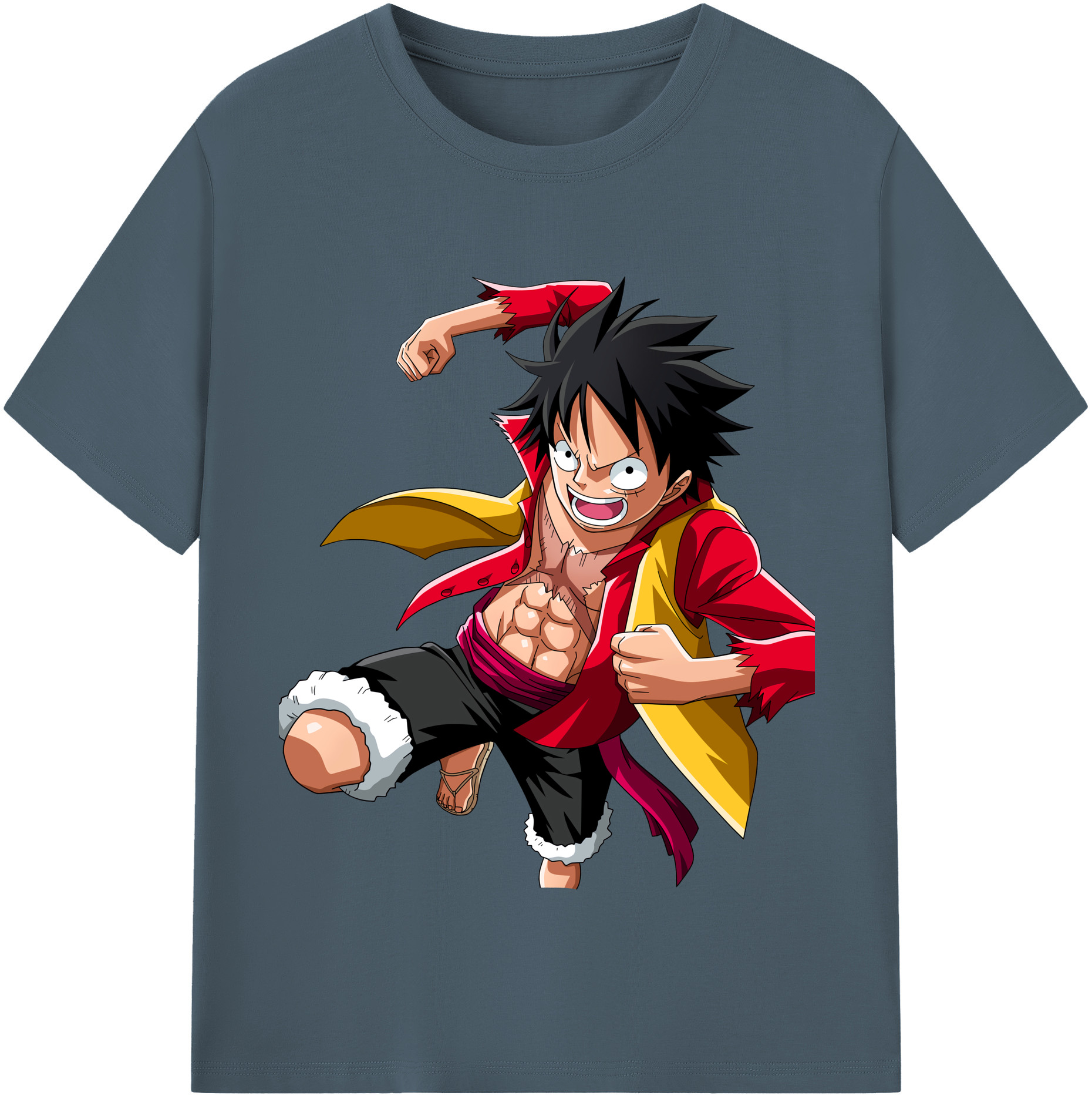 ワンピース モンキー・D・ルフィ ONE PIECE Monkey D. Luffy 綿100％半袖Tシャツ（フロントプリント）
